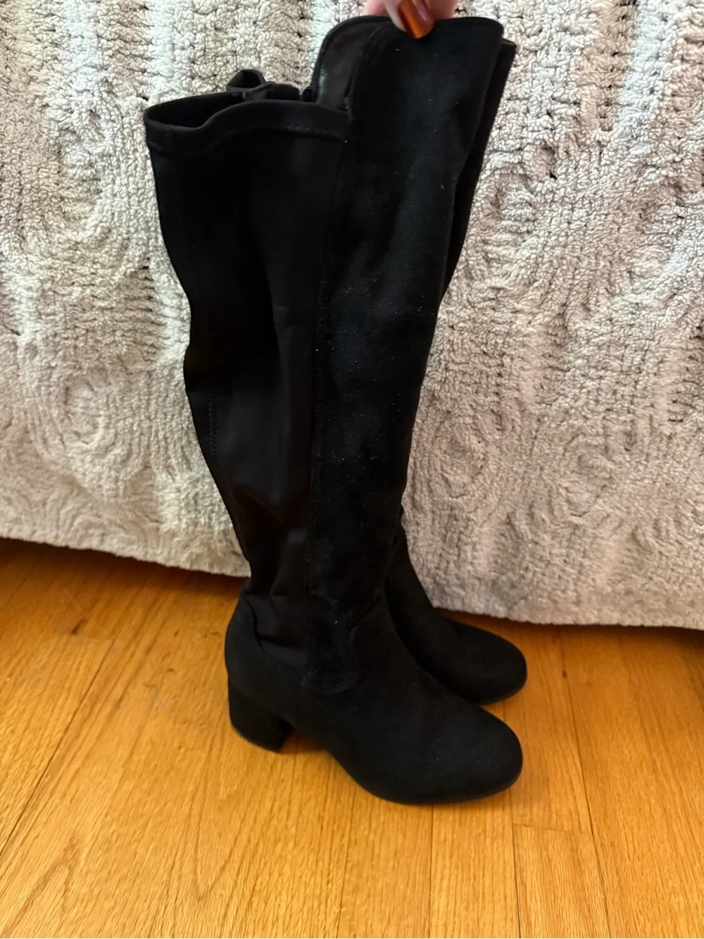 Dream Pairs Black Over-the-Knee Suede Boots